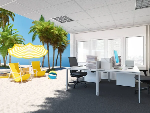 Profile of a vaction and office situation . 3d rendering — Stock Photo, Image