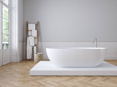 Klasik lüks banyo. 3D render