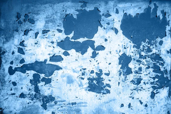 Fundo da porta de metal de cor azul com descascamento de tinta — Fotografia de Stock