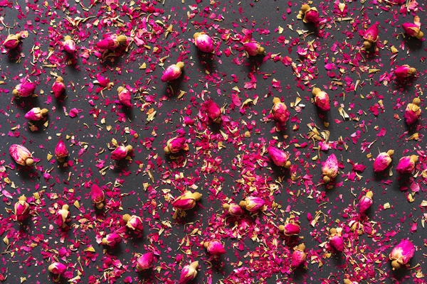 Пелюстки троянд в красивому стилі. Плоский прошарок . — стокове фото