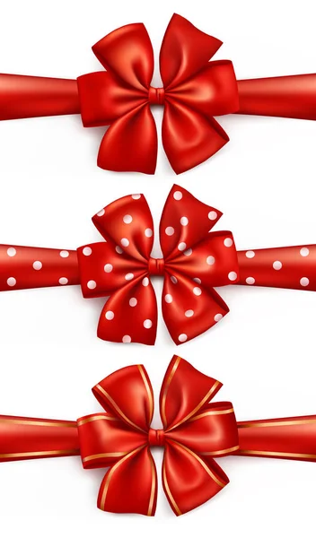 Red gift bows — Stock Vector