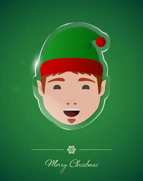 Noel Baba Yardımcısı şeffaf cam üzerinde