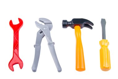 Çocuk oyuncak Aracı plastik renk beyaz backg izole kümesi