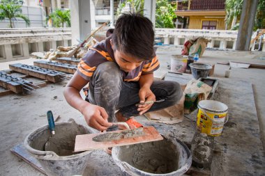 Ayutthaya, Tayland - 21 Ekim 2016: Tanımlanamayan adı iş