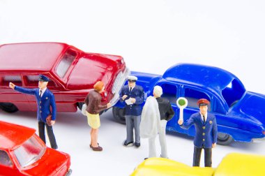 Minyatür küçük oyuncak araba kazasında kaza zarar. Kaza r