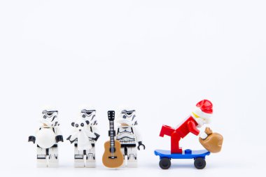 Nonthaburi, Tayland - 26 Kasım 2016: Lego Noel Baba pla