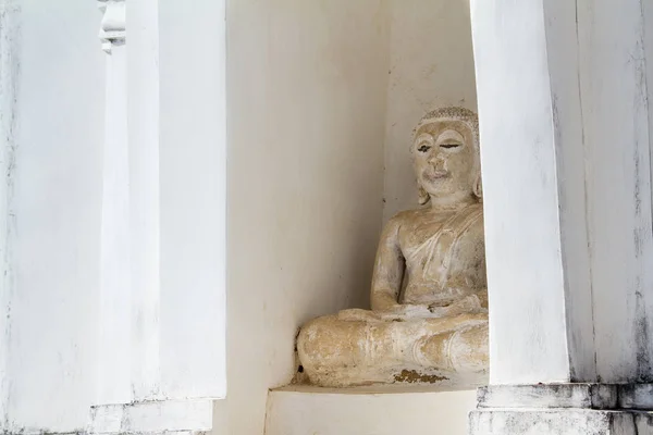 White Buddha in a temple Thailand — Stock Photo, Image