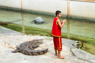 Samut Prakan, Tayland - 04 Ocak 2017: de riski göster