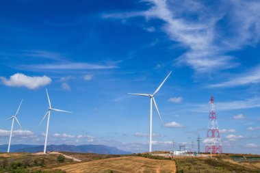 C ile temiz enerji elektrik üreten rüzgar türbini gücünü