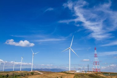 C ile temiz enerji elektrik üreten rüzgar türbini gücünü