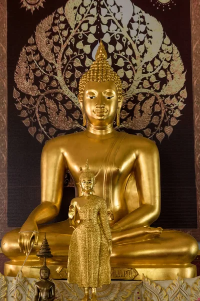 Ayutthaya, Tajlandia - 11 marca 2017: Statua złoty Budda w — Zdjęcie stockowe