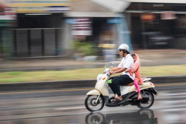 Nonthaburi, Tayland - 04 Nisan 2017: Hareket bulanık kaydırma 