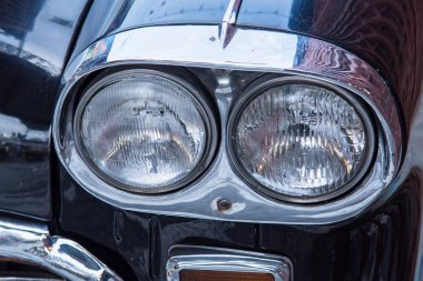 Yakın çekim farlar veya ret Far lambası ile klasik otomobil