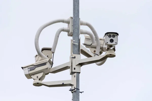CCTV camera. Security camera on the wall. Private property prote