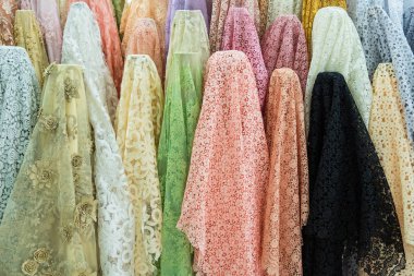 Renkli Kumaş kumaş Tay tarzında Pazar Tayland.