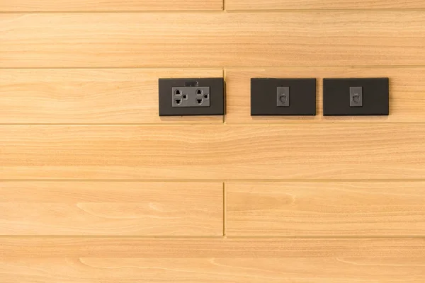 Outlet switch on wall in home ,Equipment that connects electrica — Stock Photo, Image