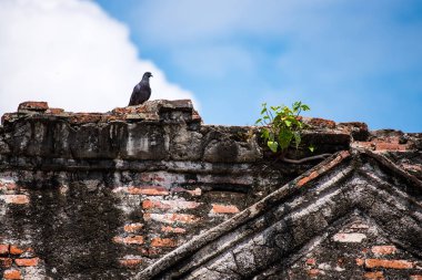 Bunu uçakta eski tuğla duvarlar, Sarayı Kral Rama'nın, Tayland