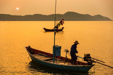 Chanthaburi, Tayland - Şubat 02, 2020: Güzel gün doğumu