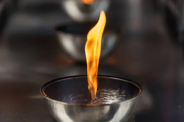 Κερί Φλόγα Στο Φανάρι Στην Κινεζική Ναό Ταϊλάνδη — Φωτογραφία Αρχείου