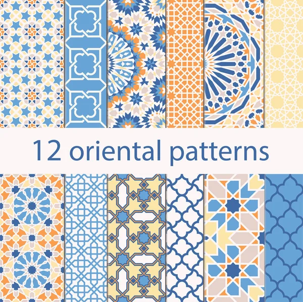 Arabic seamless patterns — Stock Vector