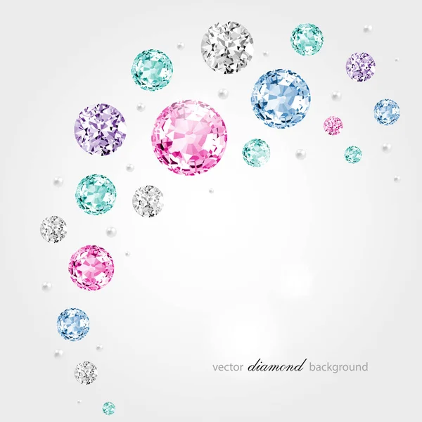 Fondo de color abstracto con diamantes y perlas — Archivo Imágenes Vectoriales