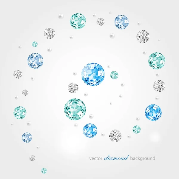 Abstract Color Background Diamonds Pearls — Stock Vector