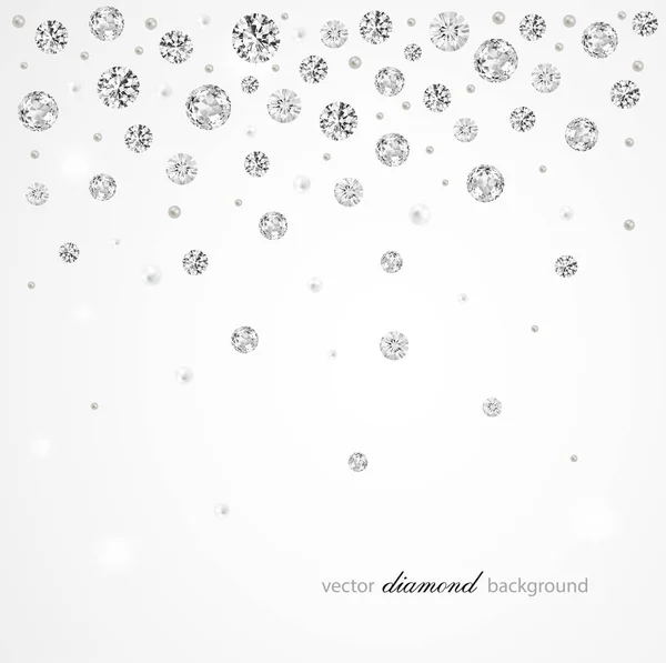 Brilliant Vector Snowfall Abstract Background Diamonds Pearls Graphic Design — Stock Vector