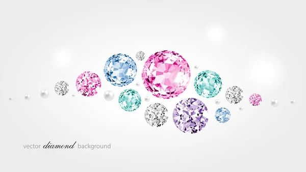 Fond Couleur Abstrait Avec Diamants Perles — Image vectorielle