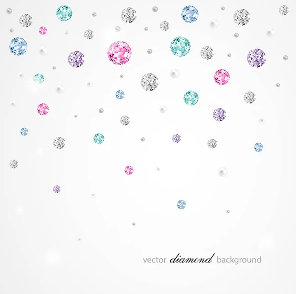 Fundo Cor Abstrato Com Diamantes Pérolas — Vetor de Stock