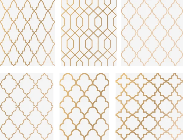 Oriental Seamless Pola Vektor Ditetapkan Ornamen Geometris Arab Untuk Latar - Stok Vektor