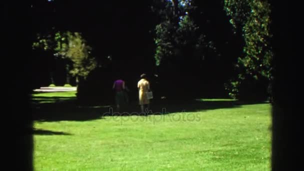 Kadın parkta yürüyüş — Stok video