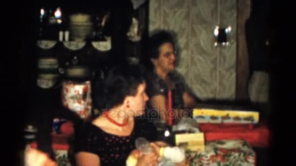 Adult women sitting at table — Stock Video