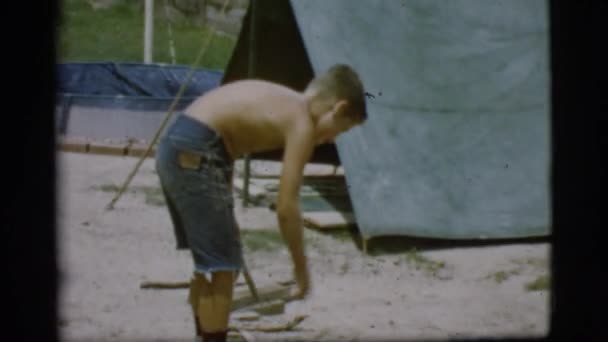 Garçon faisant feu de joie — Video