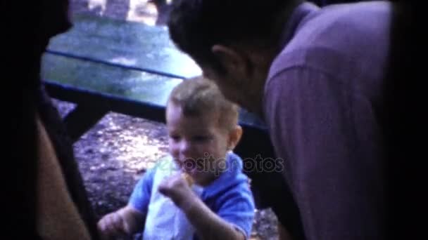 Boy eating ice-cream — Stock Video