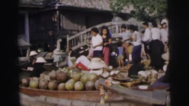 Mercado da água em Bangkok — Vídeo de Stock