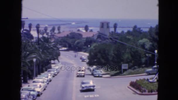 Observing view of downhill street — Stock Video