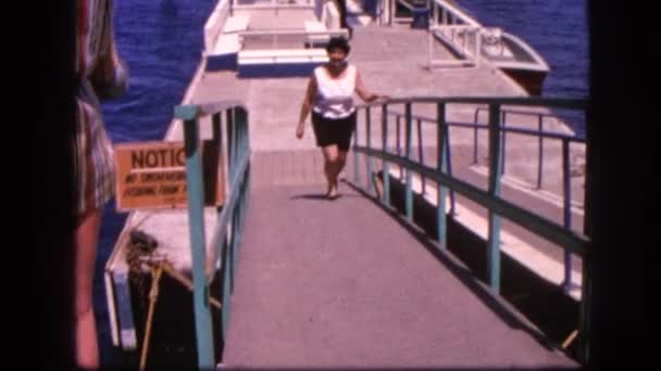 Ferryboat cruzando sobre a água — Vídeo de Stock