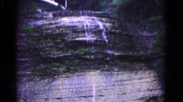 Water flowing down stone slope — Stock Video