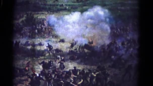 Målning av kriget slaget — Stockvideo
