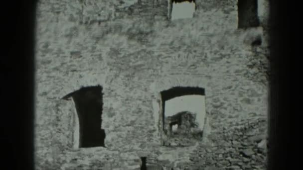 Кам'яна стіна фортеці — стокове відео