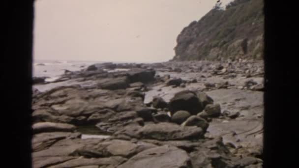 Att observera utsikt över havet och stranden — Stockvideo