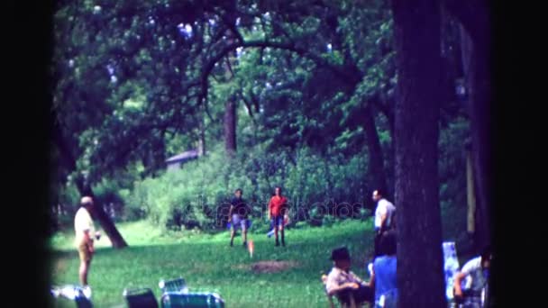 Пикник в лесу — стоковое видео