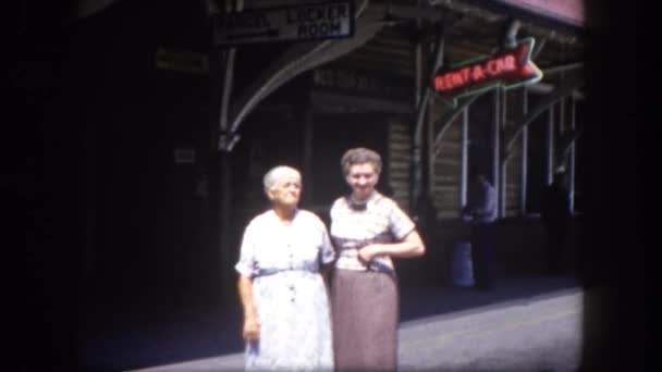 Two senior women standing outside — Stock Video