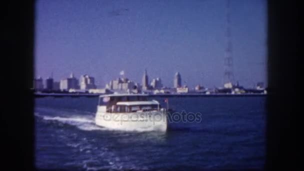 Vue d'observation du paysage marin et des navires — Video