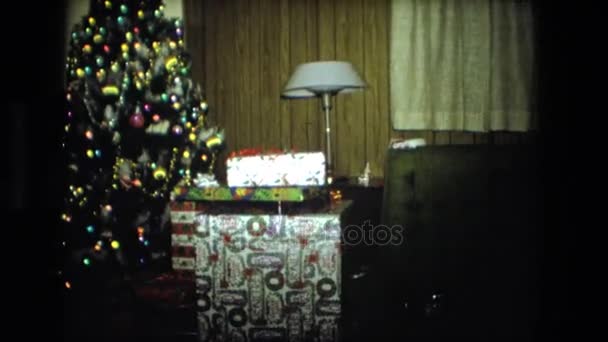 Bir Noel ağacı ve altında bu hediyeleri — Stok video