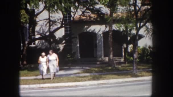 Deux femmes âgées traversant la route — Video