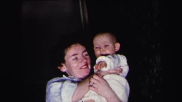 Mother with baby on hands — Stock Video