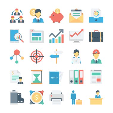 Proje Yönetimi vektör simgeler 4 renkte