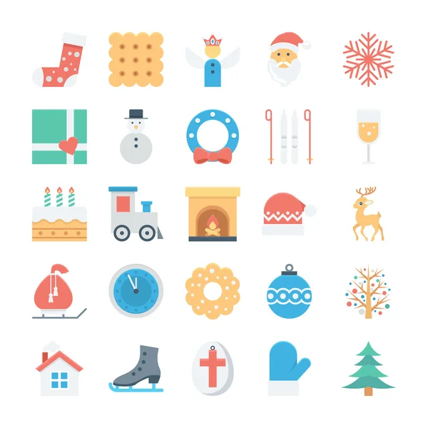 Ícones de vetor coloridos de Natal e Páscoa 3 — Vetor de Stock