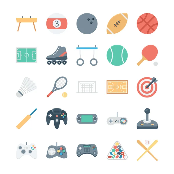 Deportes y juegos iconos vectoriales de colores 1 — Vector de stock